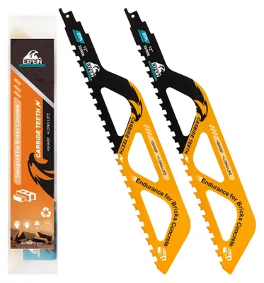 Obrázok produktu pre Reciproka píla, čepeľ 305 mm - 2 kusy - Pílový kotúč z karbidu - Vhodné pre pórovitý betón - Univerzálna hlava 1/2 palca - Pílenie s nízkou prašnosťou