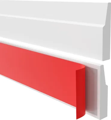 Immagine prodotto di QUEST Battiscopa autoadesivo in PVC, battiscopa flessibile, fresato - moderno 32mm, 5m, bianco, RAL 9003