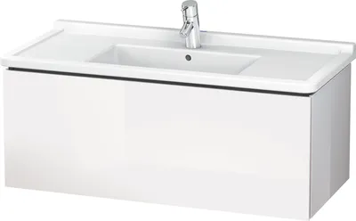 Produktbild von Waschtischunterbau L-CUBE 469x1020x408mm weiß hochglanz weiß hochglanz