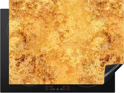 Produktbild von KitchenYeah© Herdabdeckplatte Muster - Abstrakt - Farbe - Gold , 70x52cm, Küche Deko, Glaskeramikkochfeld Herdabdeckung, Abdeckplatte fùr Kochfeld