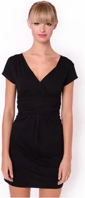 Produktbild von Damen MAMA Minikleid V-Ausschnitt Umstandsmode; Schwarz XS/S 34/36
