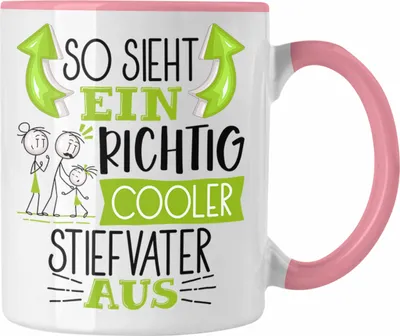 Produktbild von Trendation - Stiefvater Tasse Geschenk So Sieht Ein RIchtig Cooler Stiefvater Aus Geschenkidee Lustiger Spruch Geburtstag Becher Kaffeetasse Vatertag (Rosa)