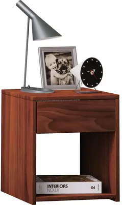 Immagine prodotto di Mobile notturno | Dimensioni comodino ca. H. 40 x W. 35 x D. 35 cm | Cassetto e scomparto aperto | Comodino - Sledo Mini