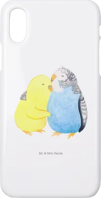 Produktbild von Mr. & Mrs. Panda Iphone 10 Handyhülle Wellensittich Liebe - Weiß - Geschenk, Umarmung, Handy, Verknallt, Kuscheln, X, Cover, glücklich, Hülle, Freundin