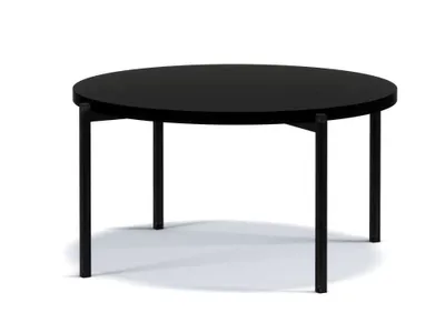 Zdjęcie produktu dla Stolik Kawowy SIGMA SM-01 Czarny Mat Do Salonu Czarne Metalowe Nogi Okrągły