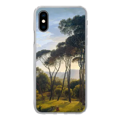Produktbild von MuchoWow® Handyhülle Schutzhülle Hülle für iPhone X Italienische Landschaft mit Zirbelkiefer - Hendrik Voogd - Kunst Silikon Softcase Handy Hülle - Handyhülle