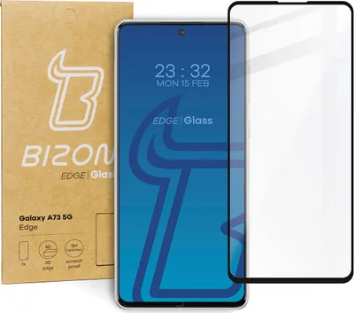 Produktbild von Gehärtetes Glas Bizon Glass Edge für Galaxy A73 5G, Schwarz