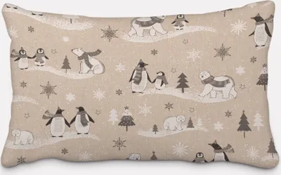 Produktbild von SCHÖNER LEBEN. Kissenhülle Pinguine Eisbären natur grau weiß Größe 30x50cm (HxB) 30x50cm (HxB) Größe