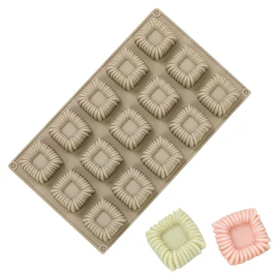 Cannelé-Silikonform, 15 Vertiefungen, 4 cm Ø, hellbraun