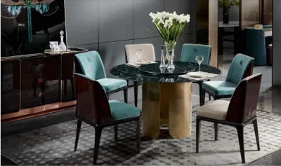 Produktbild von Stuhl Set Esszimmer Hellblau Stuhl 4x Lehnstuhl Modern Design Möbel Luxus Stühle