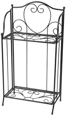 Produktbild von CountrySide Gartenregal aus Metall, klappbar, schwarz, 35 × 65 × 20 cm