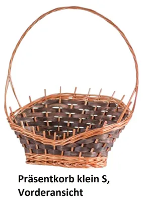 Produktbild von Präsentkorb oval Naturweide handgefertigt klein S 40x34x21 cm