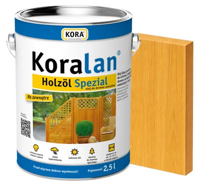 Zdjęcie produktu dla Olej ochronny do drewna na zewnątrz 2,5 L Modrzew Koralan Holzöl Spezial