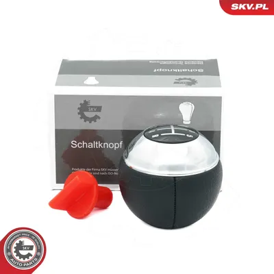 Image de Pommeau de levier de vitesses ESEN SKV, chrome/cuir noir, 5 vitesses, pour MINI Berline (R50, R53) et Cabriolet (R52)