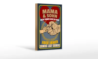 Produktbild von Holzschild Spruch 12x18cm Mama und Sohn immer Herz an Herz