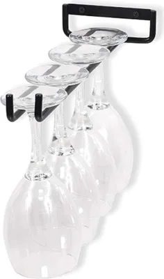 Produktbild von Schwarzes Weinregal aus Schmiedeeisen, geschwungenes Design, platzsparend, rostbeständig
