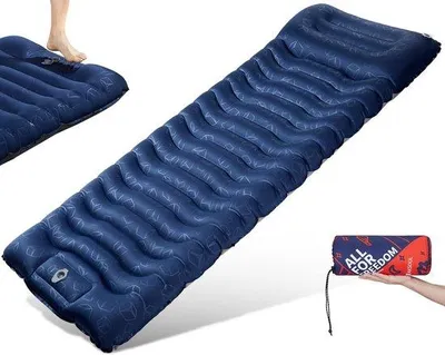 Image de Matelas gonflable auto-gonflant pour camping Famanu - ultraléger, 12 cm d'épaisseur, avec coussin, portable