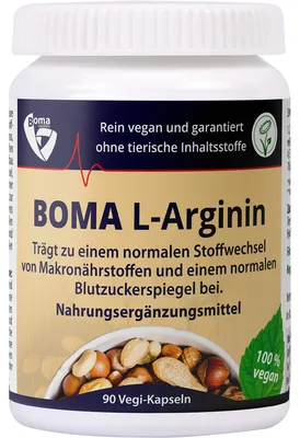 Produktbild von L-Arginin Nahrungsergänzungsmittel Kapseln 90 Stück