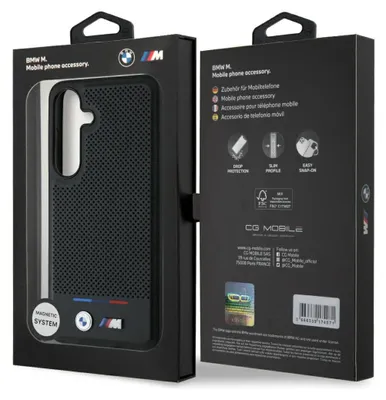 Immagine prodotto di Etui Bmw Pelle Tricolore Striscia Magsafe Fare Samsung Galaxy S25 Czarny