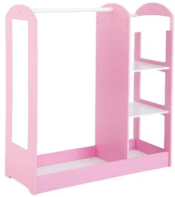 Produktbild von Kindergarderobe aus Holz mit Spiegel Ginger Home - mit Regalen und Haken, rosa
