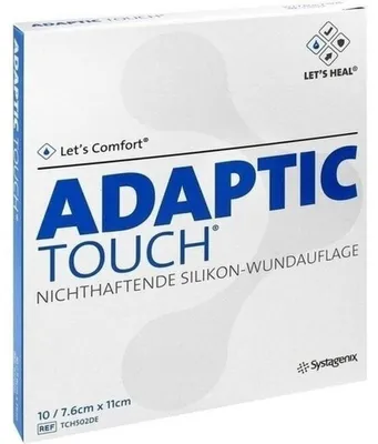 Imagen del producto de ADAPTIC Touch, 7,6 x 11 cm, con adhesivo, silicona. Apósito para heridas