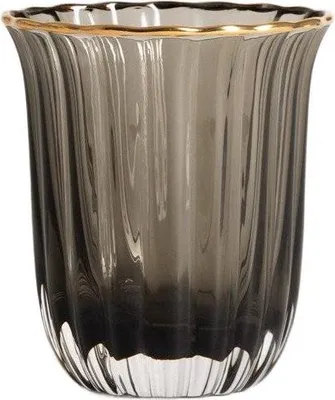 Produktbild von HOMLA SCURO geriffeltes Glas mit Goldrand 0,22 l