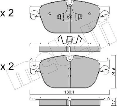 Produktbild von METELLI Bremsbeläge Satz Vorne Bremsklötze für CITROËN C5 III Kombi (RW) 22-0854-0