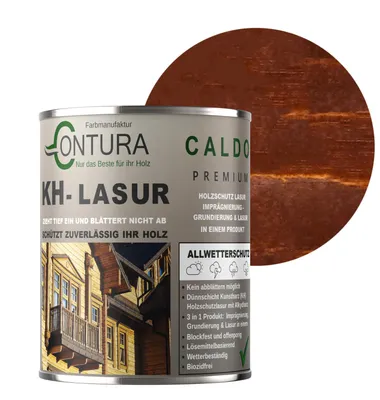 Produktbild von Contura KH Lasur 2,5Liter 3in1 Holzlasur Holzschutzlasur UV- Holzschutz Holzöl Dünnschichtlasur - R08012 Mahagoni