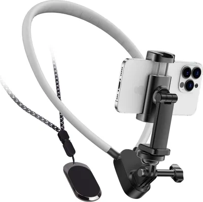 Produktbild von Nackenhalterung mit Telefonclip für Handy, Handy-Halter Hals POV/Vlog Selfie-Halterung Hand Telefon Halshalterung Video-Aufnahme für iPhone Android Phones für Kamera GoPro Insta360