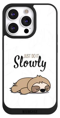 Produktbild von NIVOCASE Handyhülle für Apple iPhone 13 Pro Hülle NIVOpure Case Schwarz Faultier Tiere lazy sunday