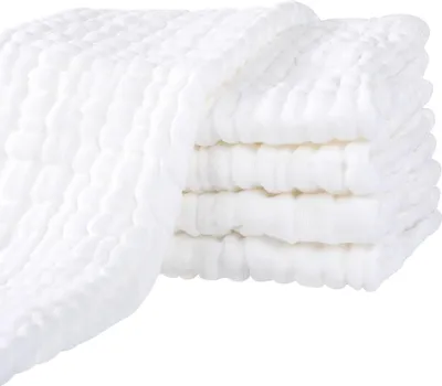 Obrázok produktu pre Súprava 5 gázových odgrgávacích utierok - Vysoko absorpčné 70 x 70 cm - Vysokokvalitné hydrofilné flanely odolné proti vyvareniu