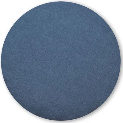Produktbild von Kissenbezug rund 80 cm blau Leinenoptik Kissenhülle Struktur Deko Kissen