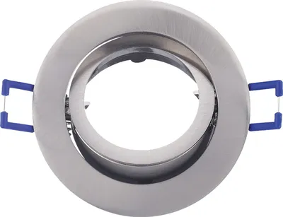 Produktbild von Braytron Einbaurahmen Einbaustrahler Fassung schwenkbar Rund Aluminium gebürstet MR16 Nickel Silber Ø68mm