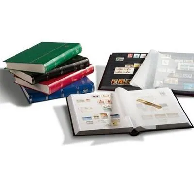 Obrázek produktu pro Briefmarken Einsteckbuch BASIC, 64 schwarze Seiten, Einband unwattiert in Schwarz, DIN A4