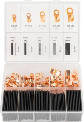 Produktbild von Kupferkabelschuhsatz mit Schrumpfhüllen 160-tlg set AMIO-03933