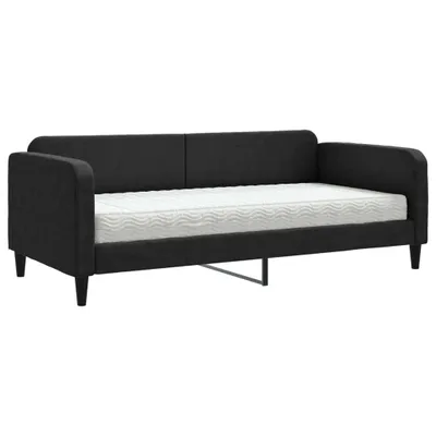 Produktbild von vidaXL Tagesbett mit Matratze Schwarz 90x200 cm Stoff
