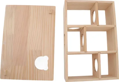 Immagine prodotto di Casetta per criceti, robusta casetta di legno, tetto mobile, 6 camere da letto, rifugio per animali domestici che dormono e si spostano