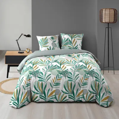 Immagine prodotto di Set di lenzuola con motivo a foglie, LOUNA, 240 x 220 cm