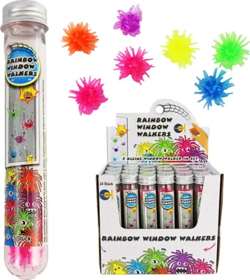 Produktbild von Fensterläufer Spielzeug Rainbow Window Walkers - 7 Stück, Fensterkrabbler, Zum an die Wand werfen, Wandkrabbler, Fensterkletterer
