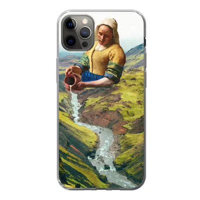 Produktbild von MuchoWow® Handyhülle Schutzhülle Hülle für iPhone 13 Pro Max Milchmädchen - Natur - Vermeer Silikon Softcase Handy Hülle - Mobiltelefon