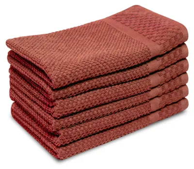 Produktbild von PHLOX Gästetücher Set - Popcorn Soft Kollektion - 30x50 cm - 6 Teilig - 100% Baumwolle - 500 g/m² - Weich - Saugfähig -   Green  - Rosa