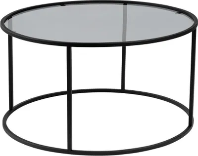 Obrázek produktu pro Kulatý konferenční stolek se skleněnou deskou, průměr 80 cm - AURUM