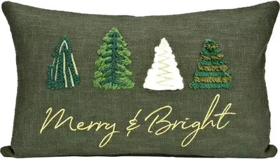 Produktbild von Kissenbezug gestickt mit Tannenbaum grün