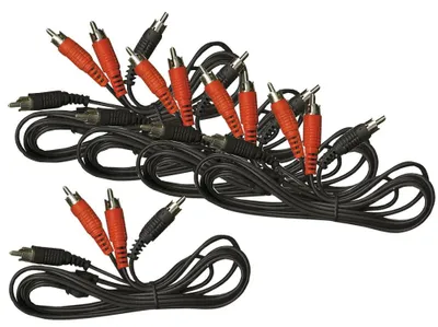 Produktbild von 5er Set 1,5m Cinch-Verbindung Stereo Stecker/Stecker