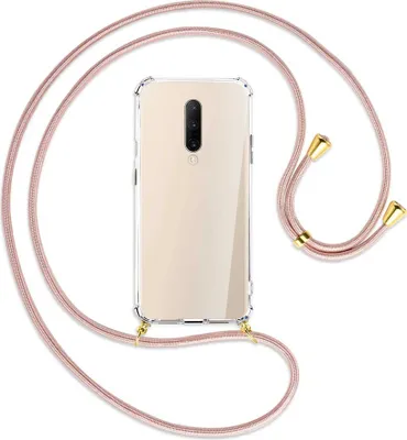 Produktbild von Handykette Backcover-Schutzhülle mit Band (Metall goldfarben) für OnePlus 7 Pro - roségold