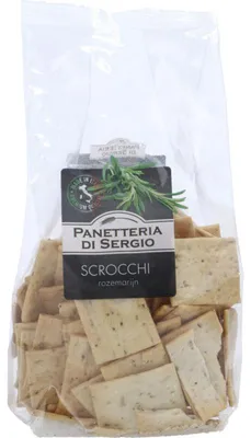 Obrázek produktu pro Panetteria di Sergio Scrocchi Rozemarijn Chléb 200g – Aromatický rozmarýnový chléb