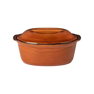 Productafbeelding van Casafina, ovale schaal met deksel / terrine, 25 cm – Caramel
