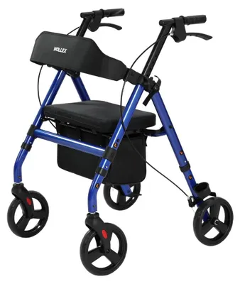 Produktbild von maxErgo Rollator Blau Gehhilfe für Outdoor Indoor zugelassen als Medizinprodukt