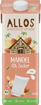 Produktbild von Allos Mandel 0% Zucker Drink - - 1l x 6 - 6er Pack VPE