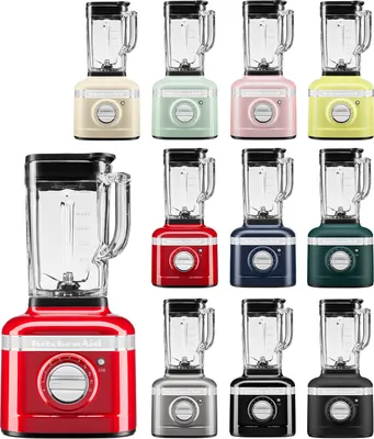 A collage of KitchenAid blenders in various colors.